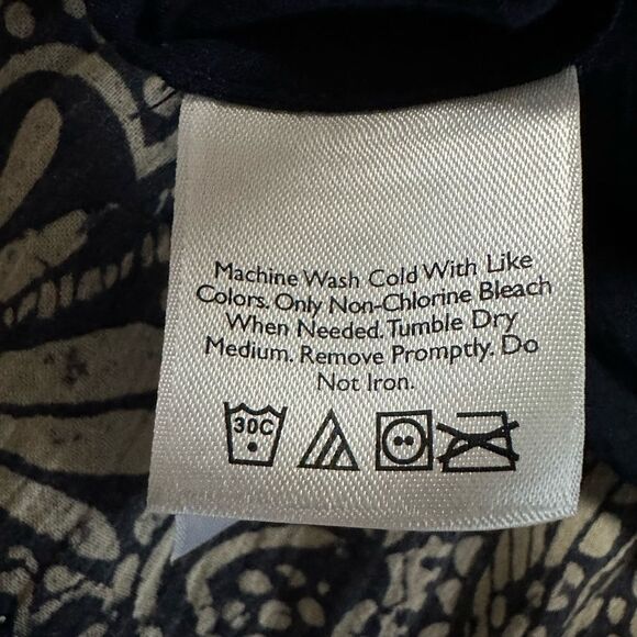 Eddie Bauer Blue Paisley Floral Peasant Lined Dress. Built-in cami. Size S - Picture 8 of 8